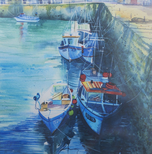 Porthleven Boats Watercolour Sophie Penstone